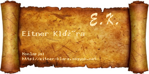 Eitner Klára névjegykártya